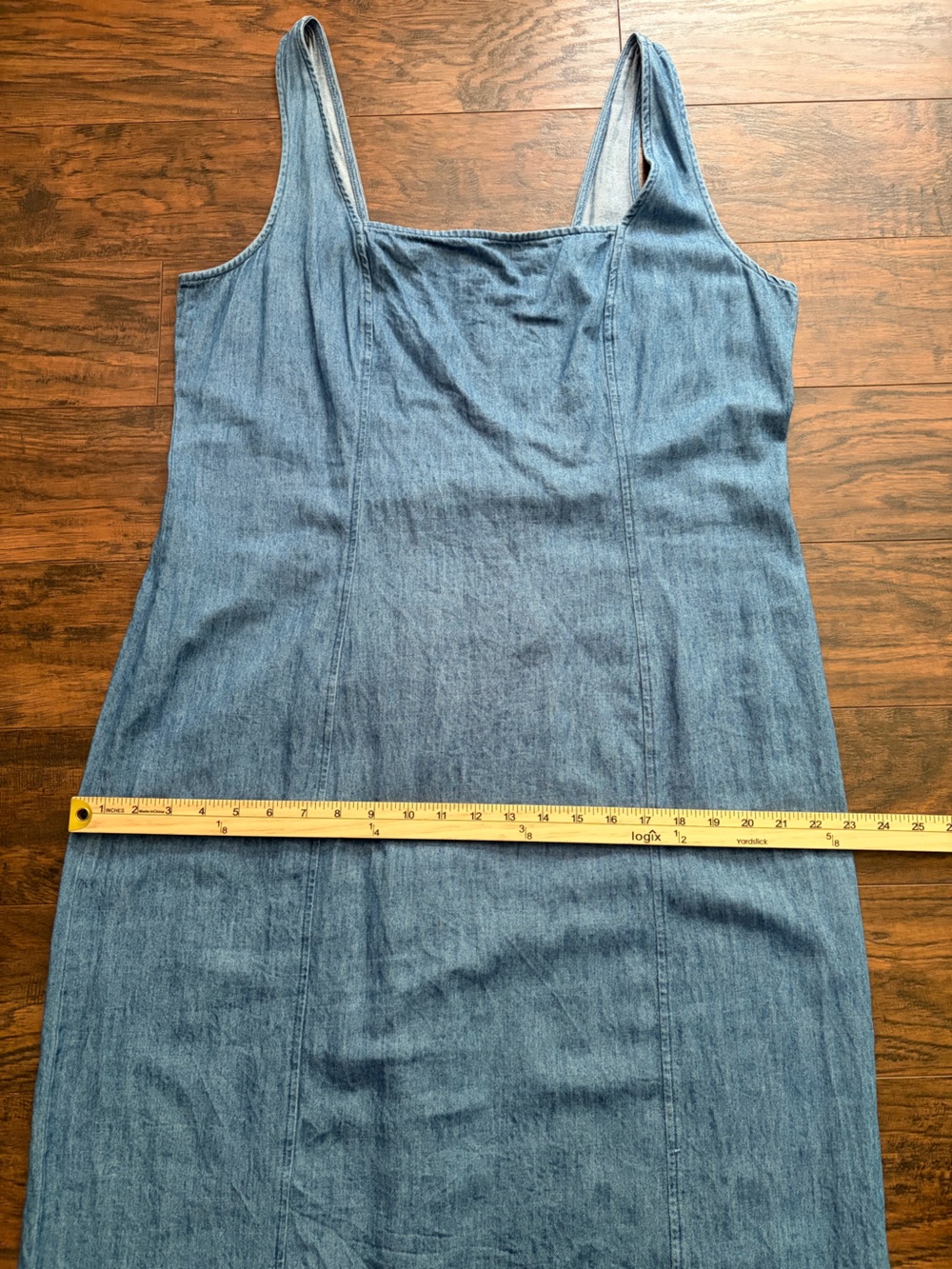 Old Navy Cotton Denim Square Neck Midi Dress - Picture 11 of 13